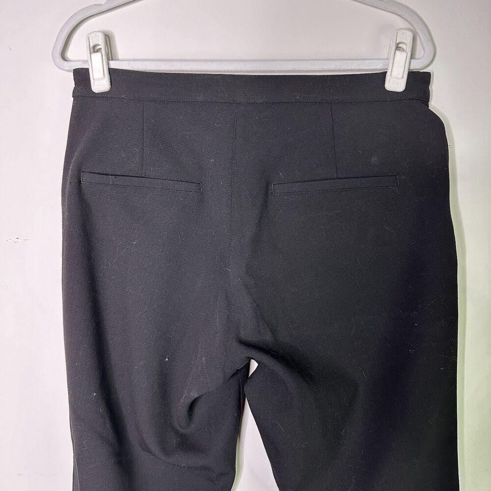 H&M Pants Women 14 Black Stretch Silver Zip Straight Skinny Athleisure 14 NWT - Picture 4 of 9